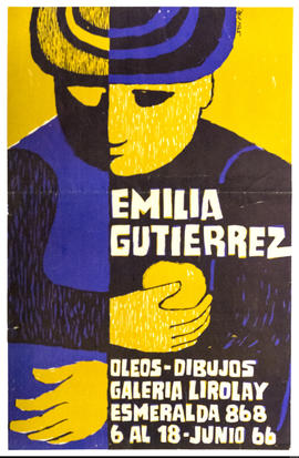 Afiche de exposición “Emilia Gutiérrez Óleos Dibujos&quot;