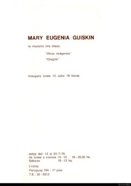 Catálogo de la exposición &quot;Mary Eugenia Guiskin&quot;