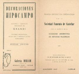 Catálogo de la &quot;Primera exposición organizada por la Sociedad Fomento de Castelar&quot;