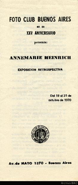 Exposición fotográfica &quot;Annemarie Heinrich. Exposición retrospectiva&quot;