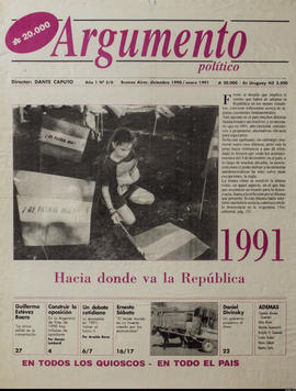 Afiche promocional de la Revista Argumento Político no.5/6 &quot;Hacia donde va la República&quot;