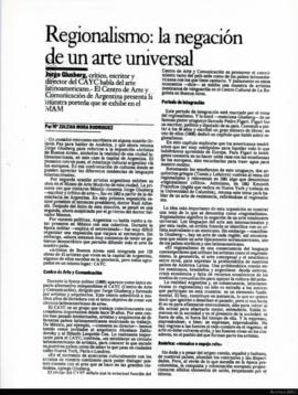 Reseña de María Zulema Mora Rodríguez titulada &quot;Regionalismo: la negación de un arte univers...