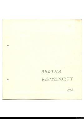 Folleto de la exposición &quot;Bertha Rappaportt 1965&quot;