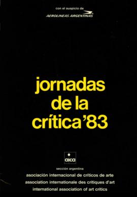 Libro &quot;Jornadas de la crítica &#039;83&quot; publicado por la Asociación Internacional de Críticos de Arte, Sección Argentina