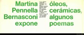 Folleto de la exposición &quot;Martina Pennella Bernasconi expone óleos, cerámicas, algunos poema...