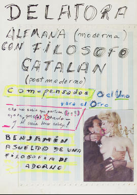 Collage &quot;Delatora alemana (moderna) con filósofo catalán (postmoderno)&quot;