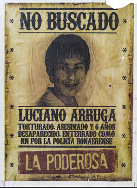 Afiche político de La Poderosa &quot;No buscado. Luciano Arruga&quot;