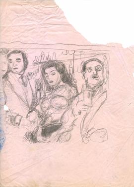 Dibujo [Tres hombres y una mujer]
