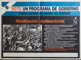 Afiche de campaña electoral de Intransigencia y Movilización Peronista &quot;8. Vote un programa ...