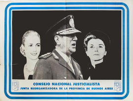 Afiche político de la Junta Reorganizadora de la Provincia de Buenos Aires &quot;Consejo Nacional Justicialista&quot;