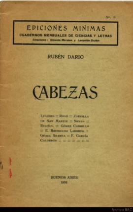 Libro &quot;Cabezas: Lugones, Rodó, Zorrilla de San Martín, Nervo, Rusiñol, Gómez Carrillo, E. Rodríguez Larreta, Graça Aranha, F. García Calderón&quot;