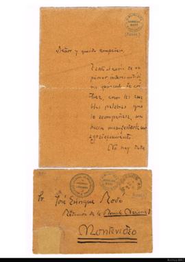 Carta de Rubén Darío a José Enrique Rodó