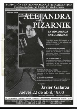 Folleto &quot;Alejandra Pizarnik: la vida jugada en el lenguaje&quot;