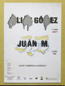 Afiche político de concientización de Abuelas de Plaza de Mayo &quot;Ejercé tu derecho a la ident...