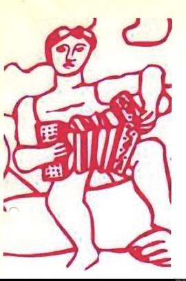 Reproducción de un dibujo de Fernand Léger [Figura con acordeón]