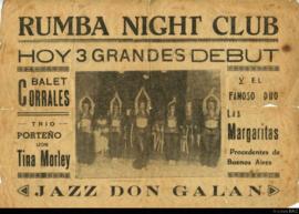 Programa de espectáculos del &quot;Rumba Night Club&quot;