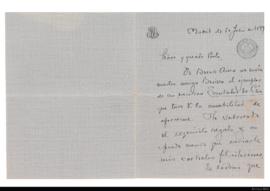 Carta de Rubén Darío a Eugénio de Castro