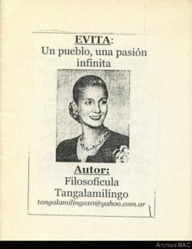 Folleto &quot;Evita: Un pueblo, una pasión infinita&quot;