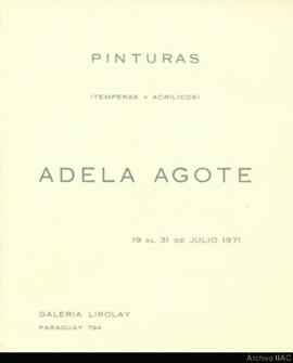 Folleto de la exposición &quot;Adela Agote: pinturas (témperas y acrílicos)&quot;