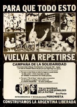 Afiche de convocatoria de la Intransigencia y Movilización Peronista &quot;Para que todo esto vuelva a repetirse&quot;