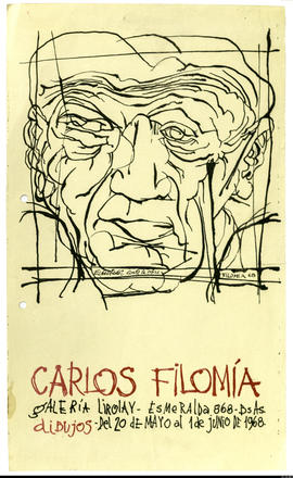 Afiche de exposición “Carlos Filomía Dibujos&quot;