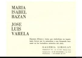 Folleto de la exposición &quot;María Isabel Bazan  José Luis Varela: dibujos y tintas&quot;