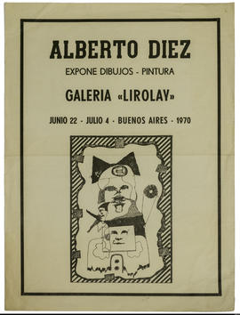 Afiche de exposición “Afiche de exposición “Alberto Diez Expone dibujos - pintura.&quot;&quot;