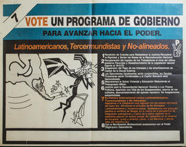 Afiche de campaña electoral de Intransigencia y Movilización Peronista &quot;7. Vote un programa ...