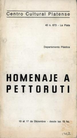 Catálogo de la exposición  &quot;Homenaje a Pettoruti&quot; realizada en el Centro Cultural Platense