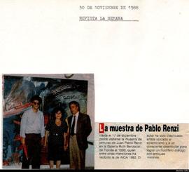 Aviso de exposición de la revista La Semana titulado &quot;La muestra de Pablo Renzi&quot;