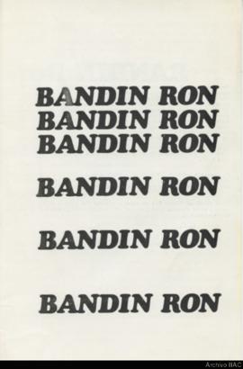 Folleto de la exposición &quot;Bandin Ron&quot;
