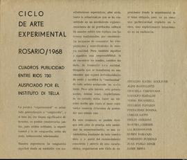 Volante de presentación del &quot;Ciclo de Arte Experimental: Rosario / 1968&quot;