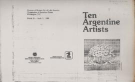 Tapa y página interna del catálogo de la exposición &quot;Ten Argentine Artists&quot; realizada en el Museum of Modern Art of Latin America (copia)