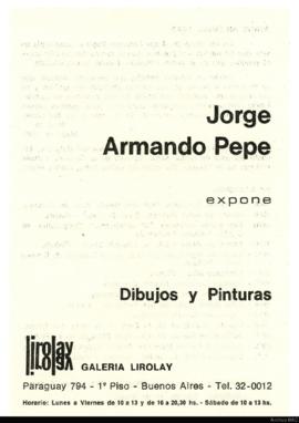 Folleto de la exposición &quot;Jorge Armando Pepe&quot;