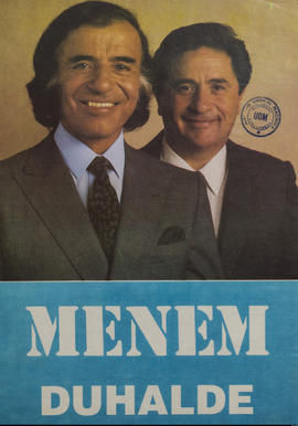 Afiche de campaña electoral &quot;Menem. Duhalde&quot;