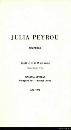 Catálogo de la exposición &quot;Julia Peyrou: témperas&quot;
