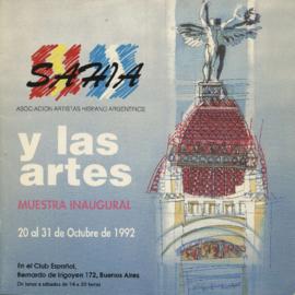 Folleto de la exposición &quot;Asociación Artistas Hispano Argentinos y las artes&quot; realizada...