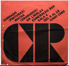 Afiche de exposición “Corrado (Pinturas) Rochas (Grabados) en Lirolay&quot;