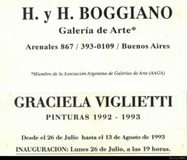 Catálogo de la exposición “Graciela Viglietti: Pinturas 1992 - 1993&quot;
