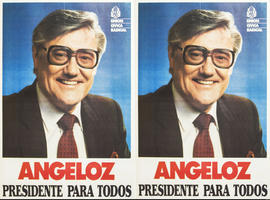 Afiche de campaña electoral de la Unión Cívica Radical &quot;Angeloz : presidente para todos&quot;