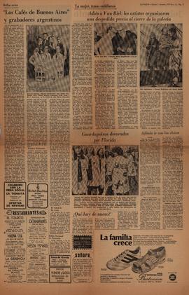 Reseña del diario La Nación &quot;Adiós a Van Riel: los artistas organizaron una despedida previa...