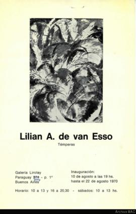 Catálogo de la exposición &quot;Lilian A. de van Esso: témperas&quot;