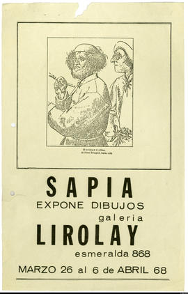 Afiche de exposición “Sapia expone dibujos&quot;