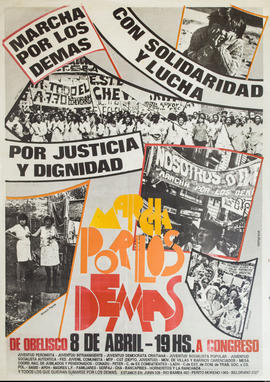 Afiche político de convocatoria de la Juventud Socialista Auténtica &quot;Marcha por los demás&quot;