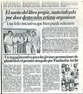Reseña del diario Tiempo Argentino titulada &quot;El sueño del libro propio, materializado por do...
