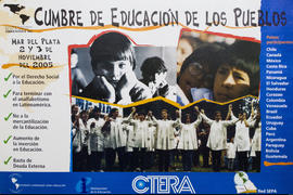 Afiche promocional de la Confederación de Trabajadores de la Educación de la República Argentina &quot;Cumbre de educación de los pueblos&quot;