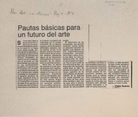 Artículo de Pablo Suárez &quot;Pautas básicas para un futuro del arte&quot; (copia)