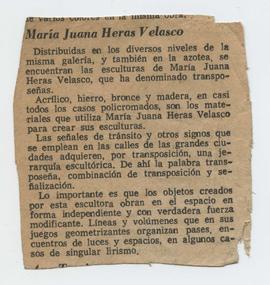 Reseña &quot;María Juana Heras Velasco&quot;