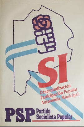 Afiche de campaña electoral del Partido Socialista Popular &quot;Sí&quot;