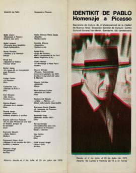 Catálogo de la exposición &quot;Identikit de Pablo : Homenaje a Picasso&quot; realizada en el Cen...
